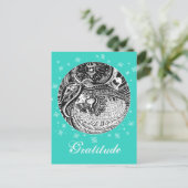 Little Match Girl | Aqua Briefkaart (Staand voorkant)