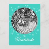 Little Match Girl | Aqua Briefkaart (Voorkant)