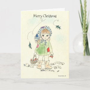Little Match Girl-kerstkaart Feestdagen Kaart