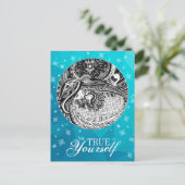 Little Match Girl | Turqoise-Briefkaart Briefkaart (Staand voorkant)