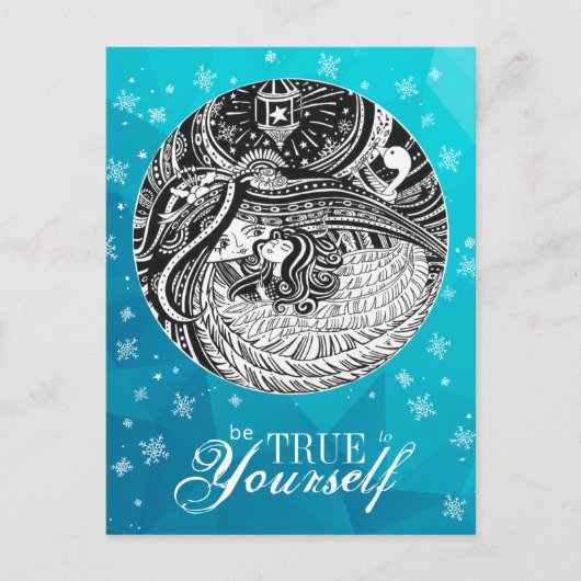 Little Match Girl | Turqoise-Briefkaart Briefkaart (Voorkant)