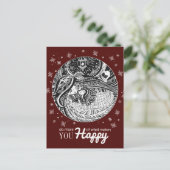 Little Match Girl | Wijnrood Briefkaart (Staand voorkant)