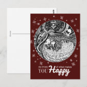 Little Match Girl | Wijnrood Briefkaart (Voorkant / Achterkant)