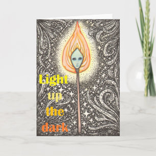 Little Matchstick Girl Winter Solstice Card Feestdagen Kaart