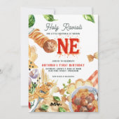 Little Meatball | Holy Ravioli First Birthday Kaart (Voorkant)