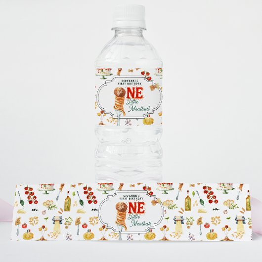 Little Meatball | Holy Ravioli First Birthday Waterfles Etiket