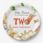 Little Meatball | Holy Ravioli Second Birthday Papieren Bordje (Voorkant)