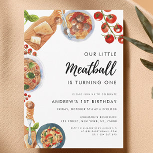 Little Meatball Italiaans eten 1e verjaardag Kaart