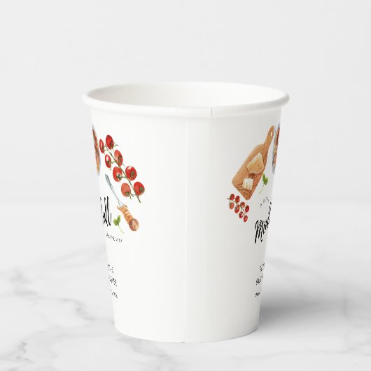 Little Meatball Italiaans eten Baby shower Papieren Bekers (Rechts)