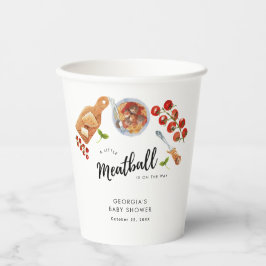 Little Meatball Italiaans eten Baby shower Papieren Bekers