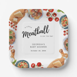 Little Meatball Italiaans eten Baby shower Papieren Bordje