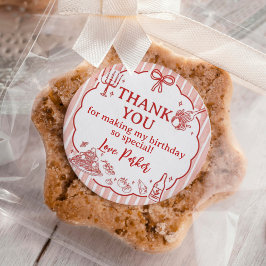 Little Meatball Italian Birthday Party Ronde Sticker