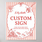 Little Meatball Italian Birthday Party Table Sign Poster (Voorkant)