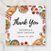 Little Meatball Italian Food Baby shower Bedankt Bedankjes Labels (Achterkant)