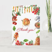 Little Meatball Italian Pasta Baby Shower Bedankkaart (Voorkant)