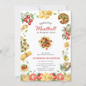Little Meatball Italian Pasta Baby Shower Kaart (Voorkant)