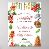 Little Meatball Italian Pasta Baby Shower Poster (Voorkant)