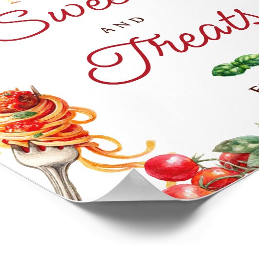 Little Meatball Pasta Baby Shower Sweets Treats Poster (Hoek)