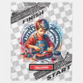 Little Mechanic Racing Sport Auto Verjaardag Gift Fleece Deken (Voorkant)