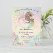 Little Mermaid African American Baby shower Kaart (Staand voorkant)