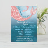 Little Mermaid Baby shower Invitation Kaart (Staand voorkant)