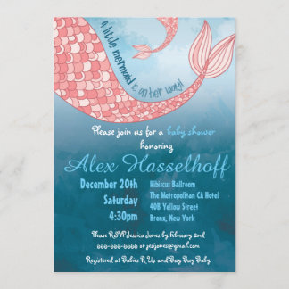Little Mermaid Baby shower Invitation Kaart