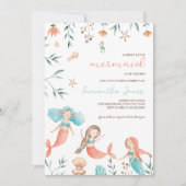 Little Mermaid Baby shower Invitation Kaart (Voorkant)