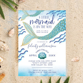 Little Mermaid Baby shower Invitation Mermaid Baby Kaart
