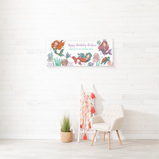 Little Mermaid Birthday Banner (Insitu)