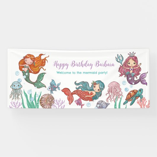 Little Mermaid Birthday Banner (Horizontaal)