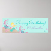 Little Mermaid Birthday Banner Blonde Poster (Voorkant)