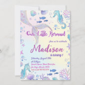 Little Mermaid Birthday Party under the Zee Party Kaart (Voorkant)