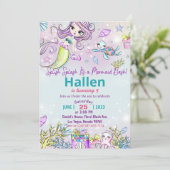 Little Mermaid Birthday Party under the Zee Party Kaart (Staand voorkant)