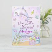 Little Mermaid Birthday Party under the Zee Party Kaart (Staand voorkant)