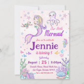 Little Mermaid Birthday Party under the Zee Party Kaart (Voorkant)