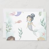 Little Mermaid Birthday Party under the Zee Party Kaart (Achterkant)