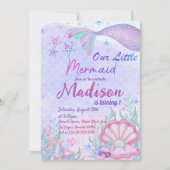 Little Mermaid Birthday Party under the Zee Party Kaart (Voorkant)