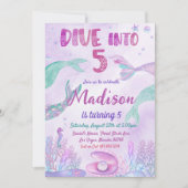 Little Mermaid Birthday Party under the Zee Party Kaart (Voorkant)