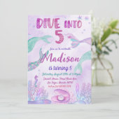 Little Mermaid Birthday Party under the Zee Party Kaart (Staand voorkant)