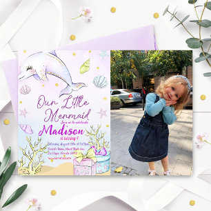 Little Mermaid Birthday Party under the Zee Party Kaart