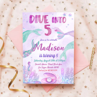 Little Mermaid Birthday Party under the Zee Party Kaart