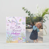 Little Mermaid Birthday Party under the Zee Party Kaart (Staand voorkant)