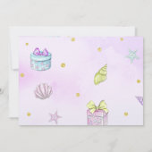 Little Mermaid Birthday Party under the Zee Party Kaart (Achterkant)