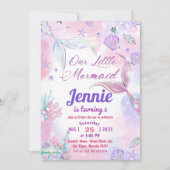 Little Mermaid Birthday Party under the Zee Party Kaart (Voorkant)
