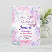 Little Mermaid Birthday Party under the Zee Party Kaart (Staand voorkant)