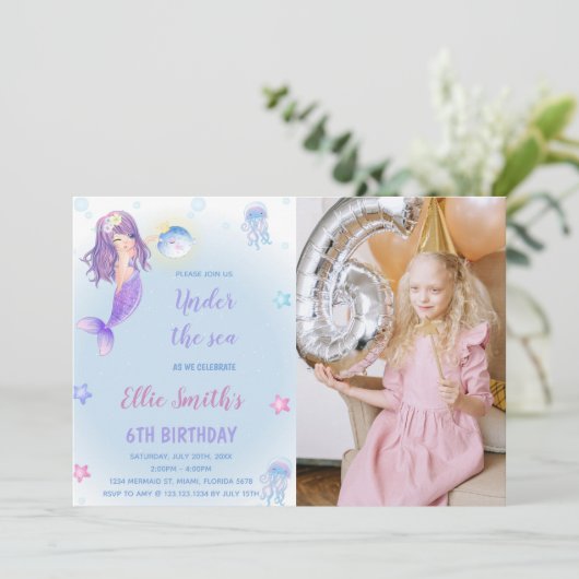 Little Mermaid Cards with photo Kaart (Staand voorkant)