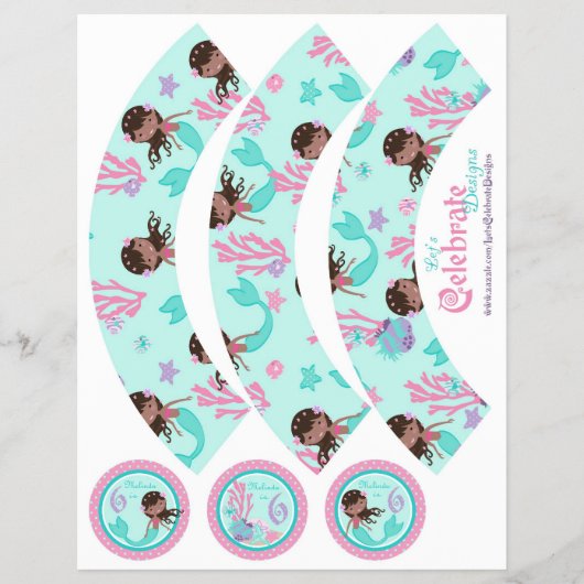 Little Mermaid Cupcake Wrappers AA6B Flyer (Voorkant)