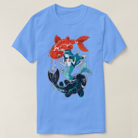 Little Mermaid en Koi Fish T-shirt (Design voorkant)