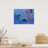Little Mermaid en Seahorse Poster (Keuken)