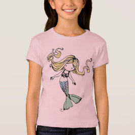 Little Mermaid Girls Baby Doll Shirt